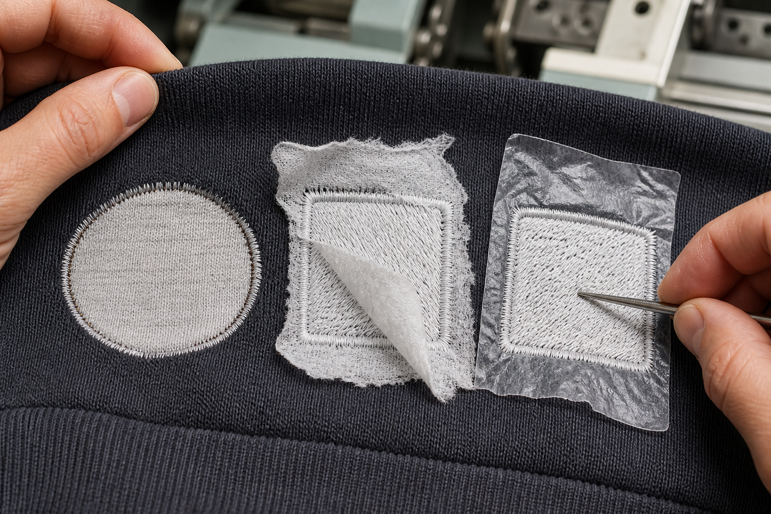 Streetwear embroidery backing quality control