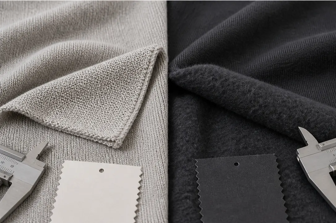 French terry vs fleece hoodie fabric reverse textures