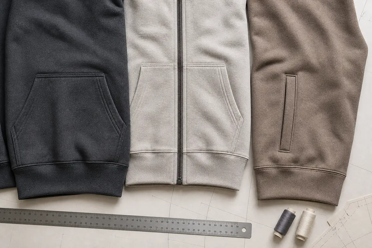 Hoodie kangaroo pocket and alternative pocket types