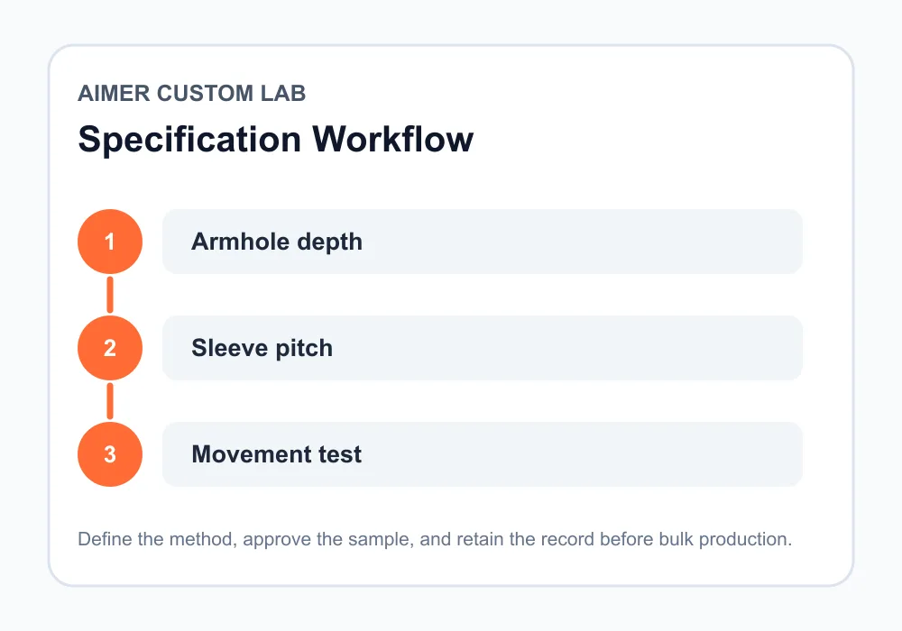 oversized T-shirt armhole depth specification workflow