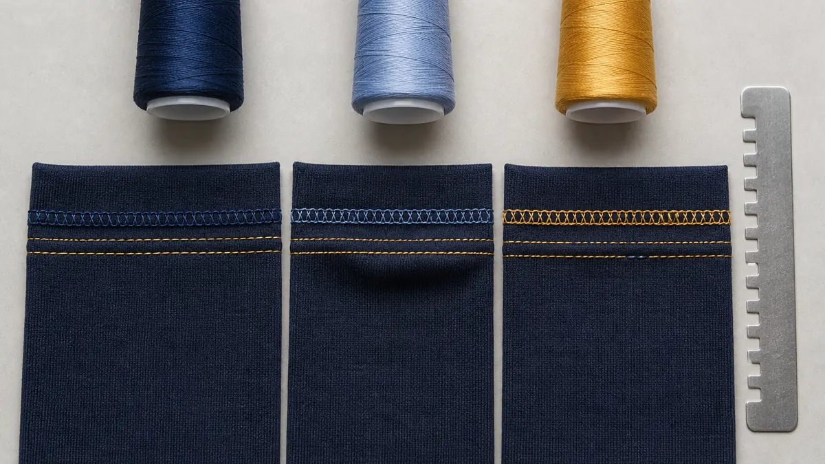 oversized t-shirt coverstitch balanced tunneling and skipped stitch samples
