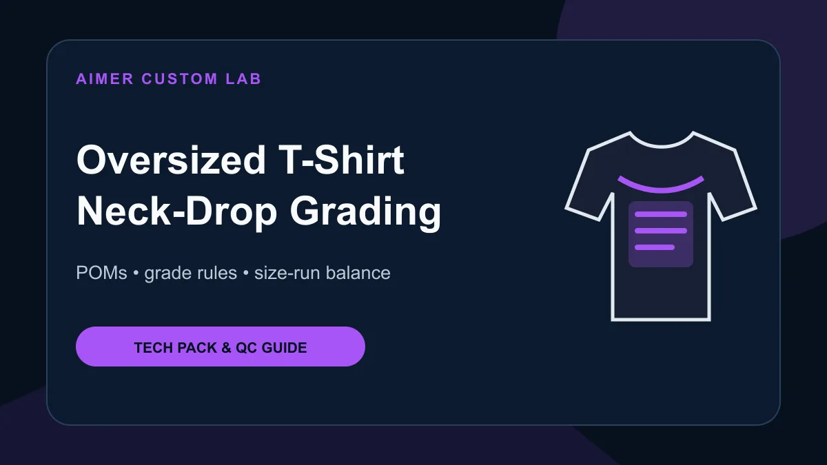 Oversized T-shirt neck-drop grading approval workflow