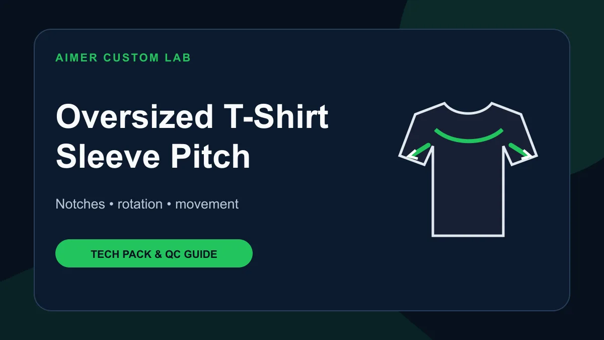 oversized T-shirt sleeve pitch guide for private-label sampling