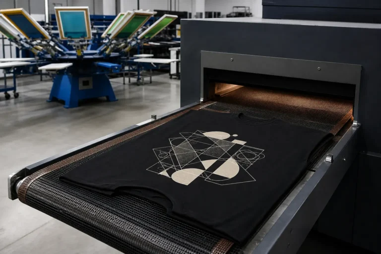 Streetwear screen print curing process and temperature control