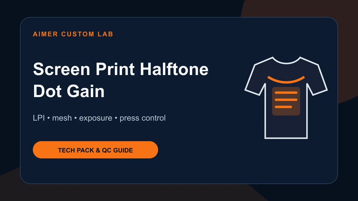 Screen print halftone dot gain control workflow