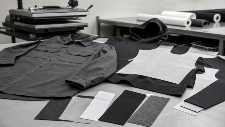 Streetwear fusible interlining on jacket front panel