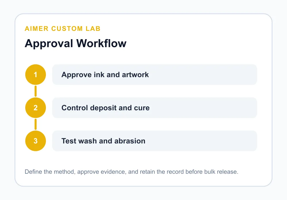 streetwear puff print durability approval workflow