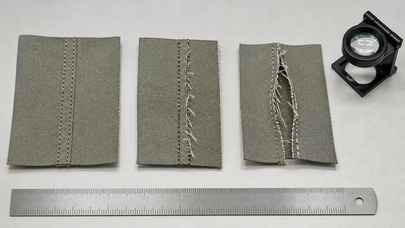 streetwear seam slippage test failure comparison