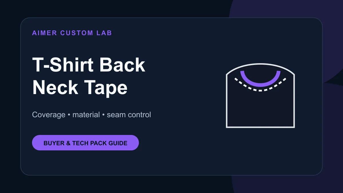 T-shirt back neck tape material and coverage infographic