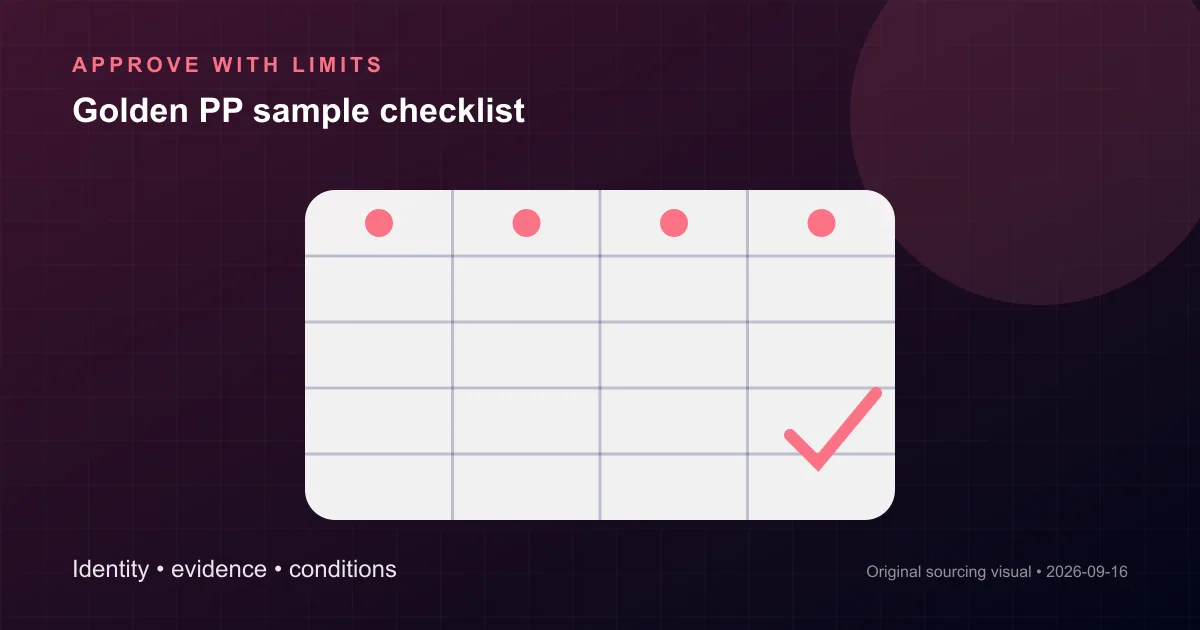 golden PP sample release checklist with approval controls