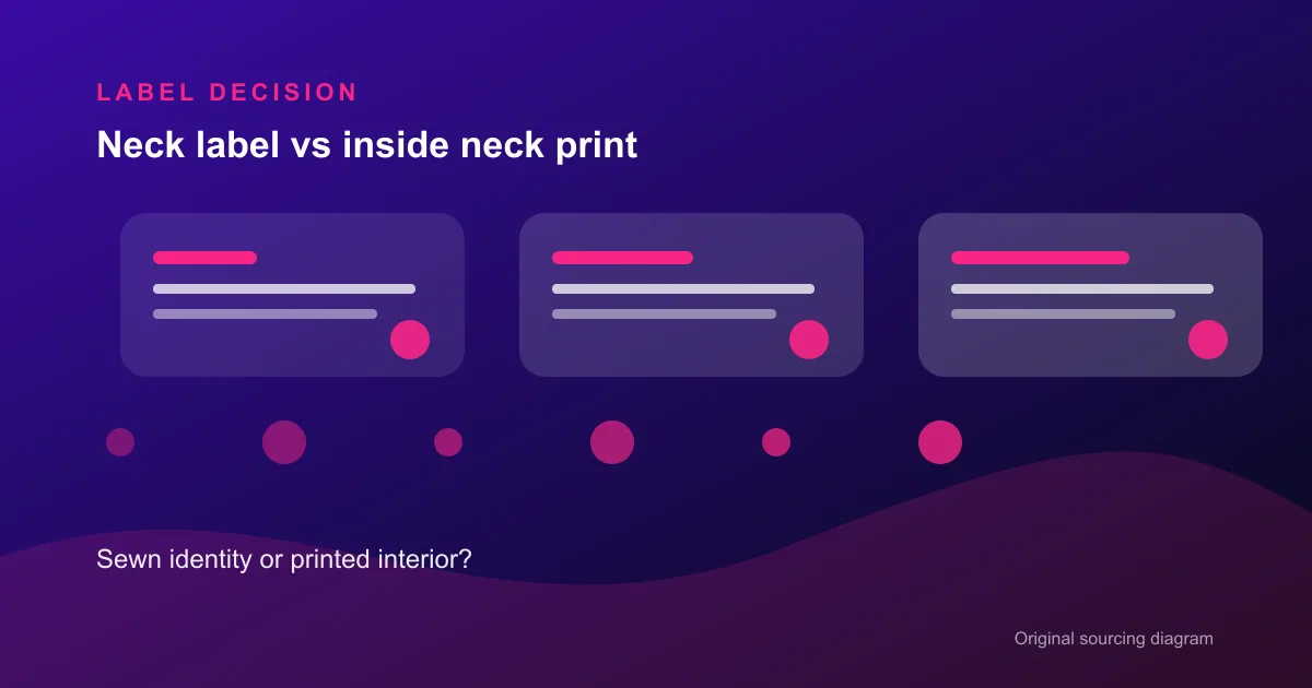 Neck label vs inside neck print comparison for streetwear