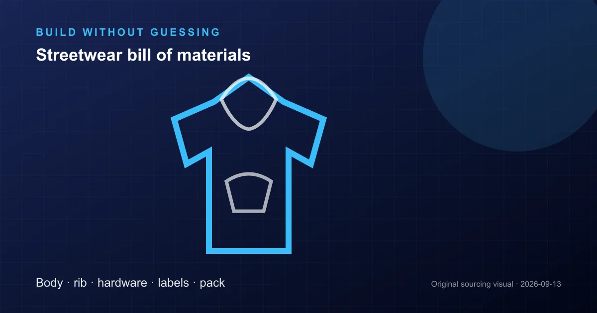 streetwear bill of materials procurement workflow illustration