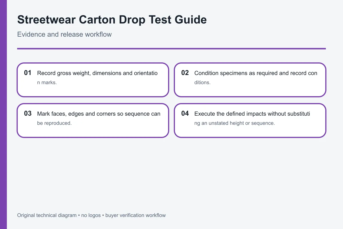 streetwear carton drop test verification workflow