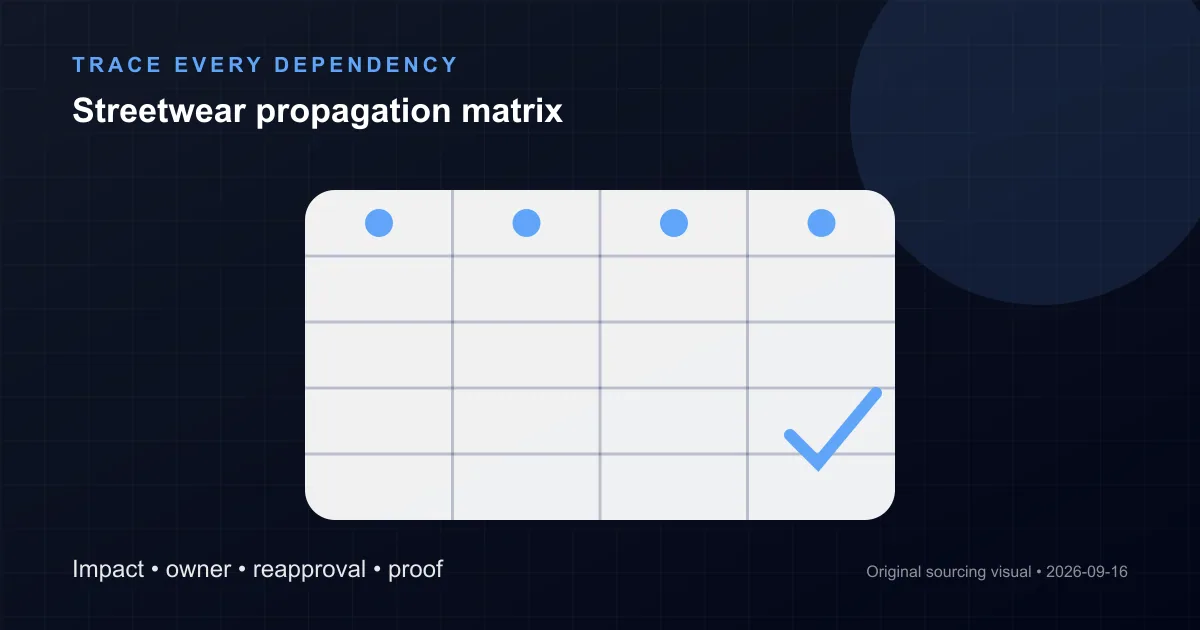 streetwear change propagation matrix for apparel records