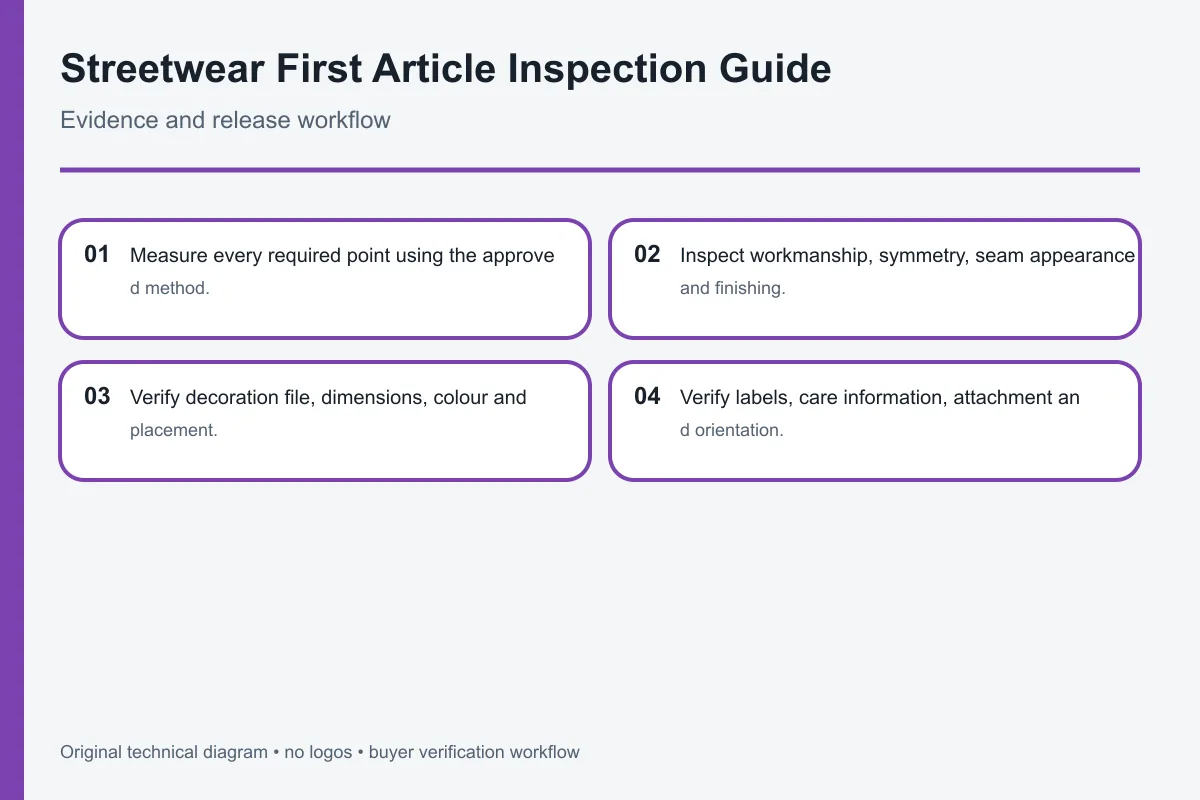 streetwear first article inspection verification workflow