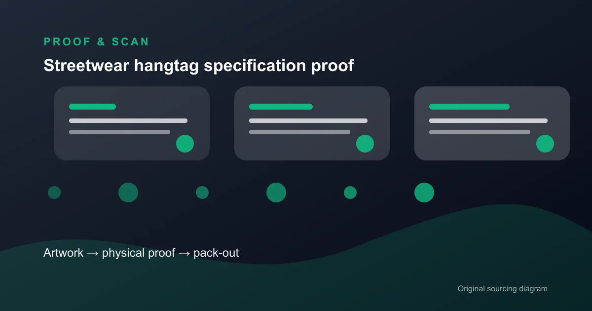 streetwear hangtag specification proof and barcode scan workflow