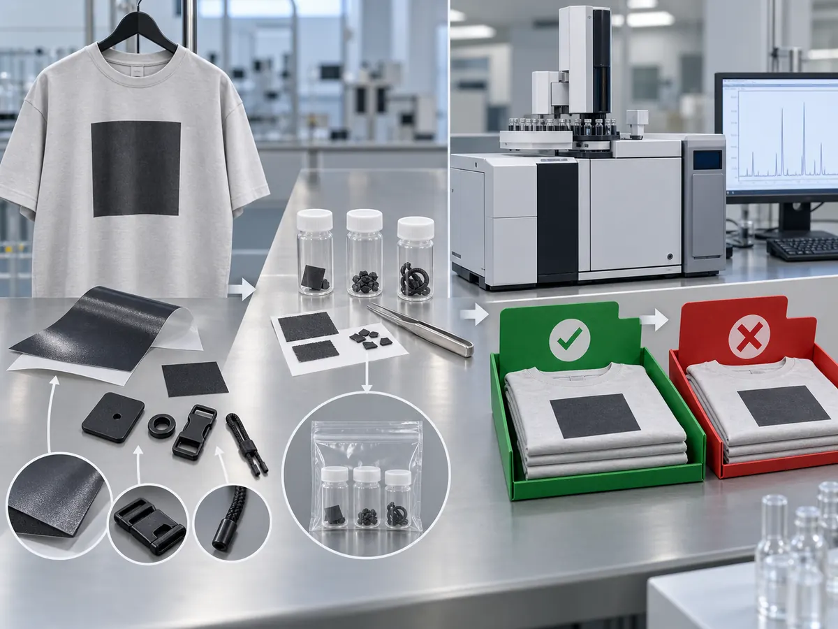PVC screen print phthalate test sampling workflow