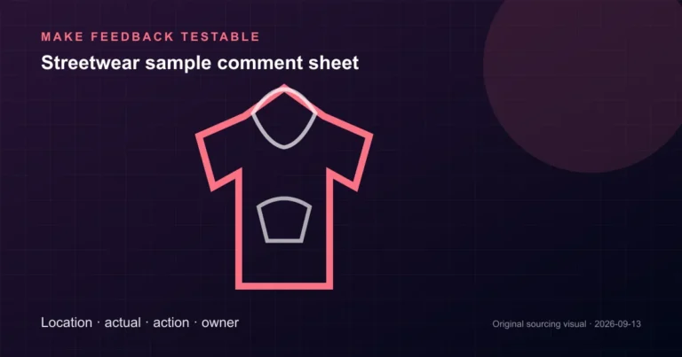 streetwear sample comment sheet procurement workflow illustration