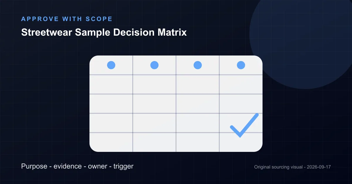 streetwear sample stage decision matrix