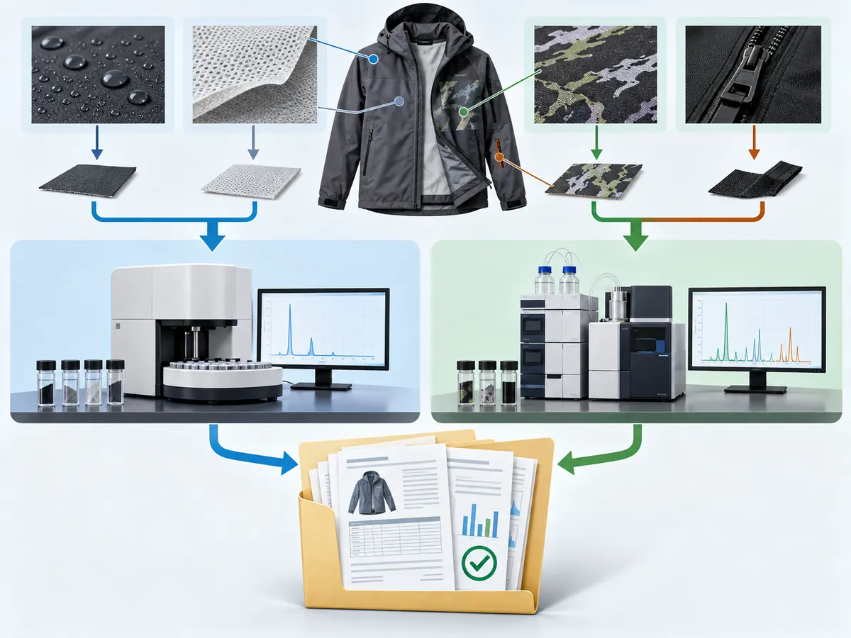 total fluorine vs targeted PFAS testing workflow for streetwear