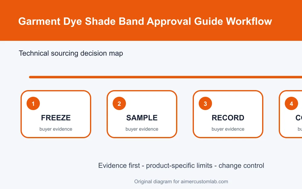 garment dye shade band approval workflow