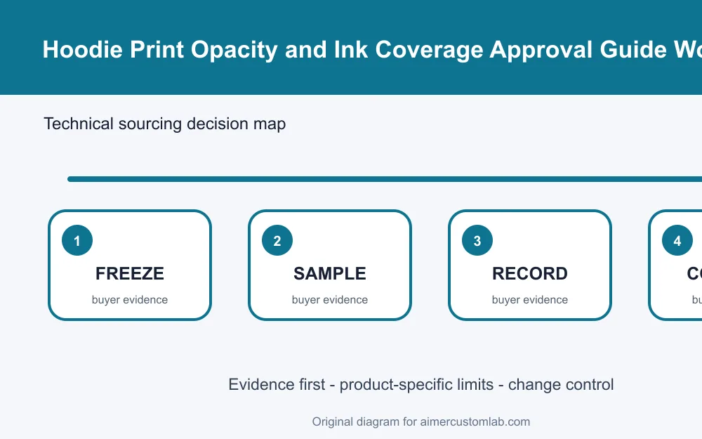 hoodie print opacity and ink coverage approval workflow