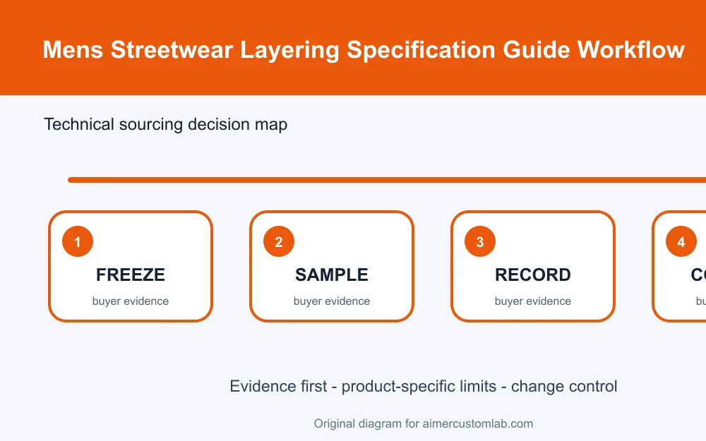 mens streetwear layering specification workflow