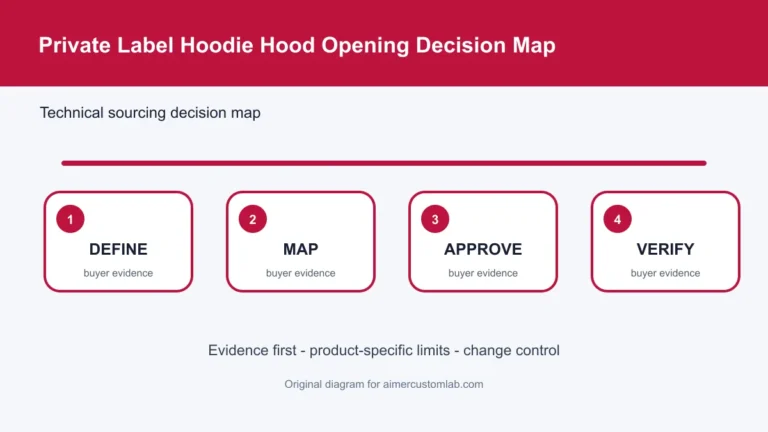 private label hoodie hood opening measurement decision map