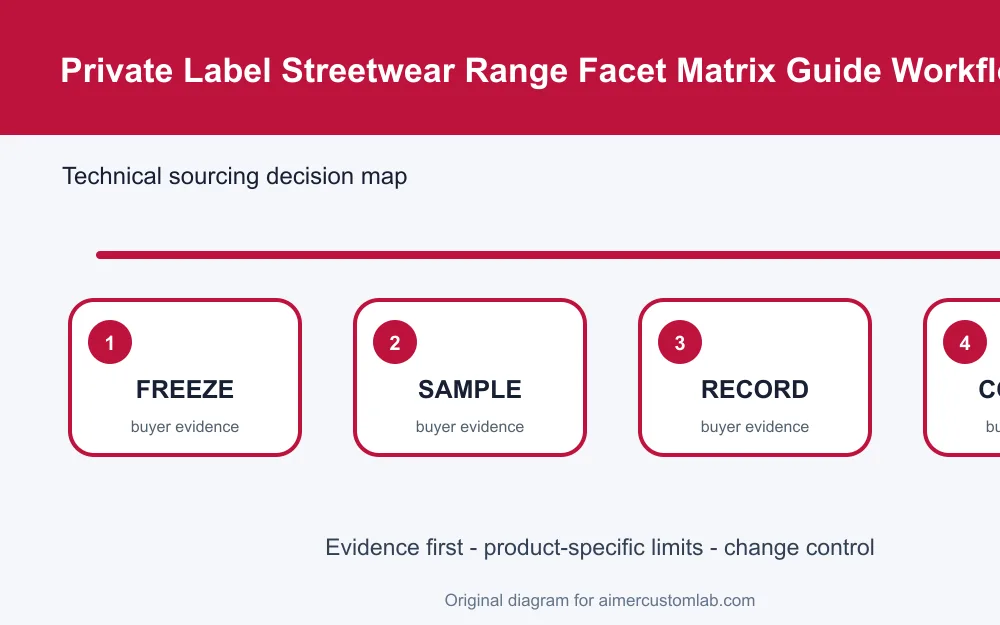 private label streetwear range facet matrix workflow