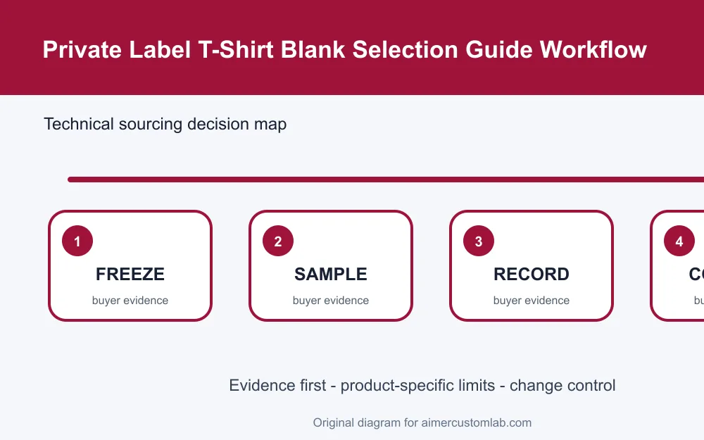 private label t-shirt blank selection workflow