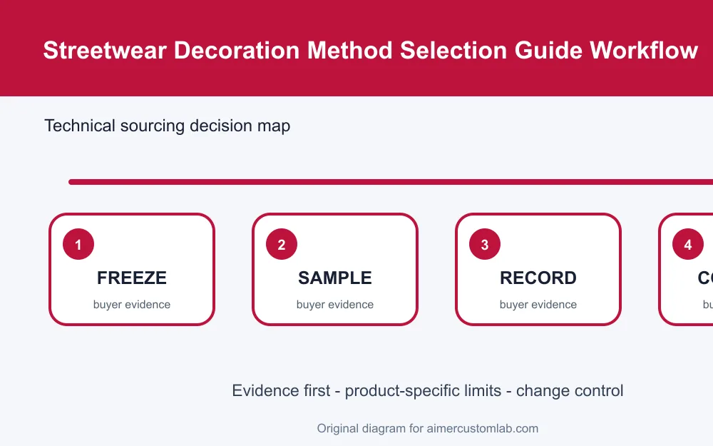 streetwear decoration method selection workflow