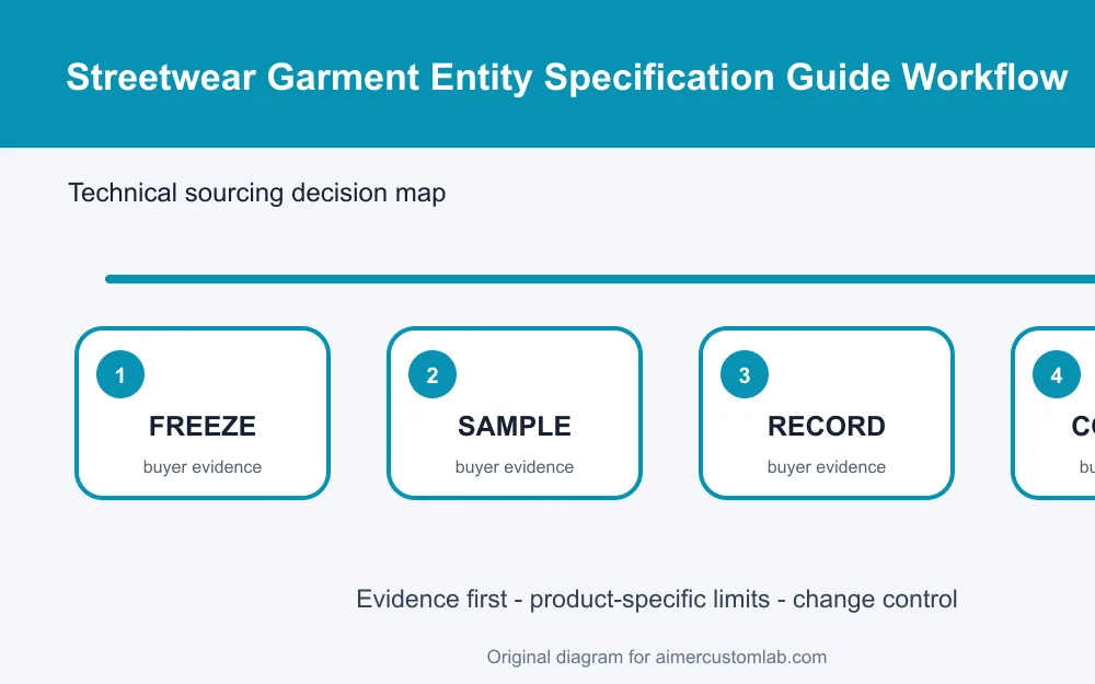streetwear garment entity specification workflow