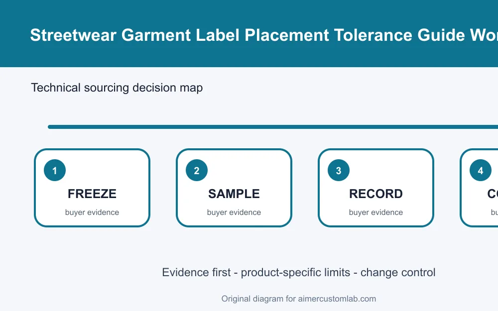streetwear garment label placement tolerance workflow